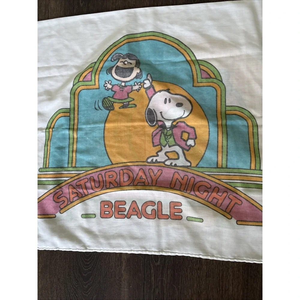 Vintage Peanuts Disco Pillowcase Snoopy Saturday Night Beagle